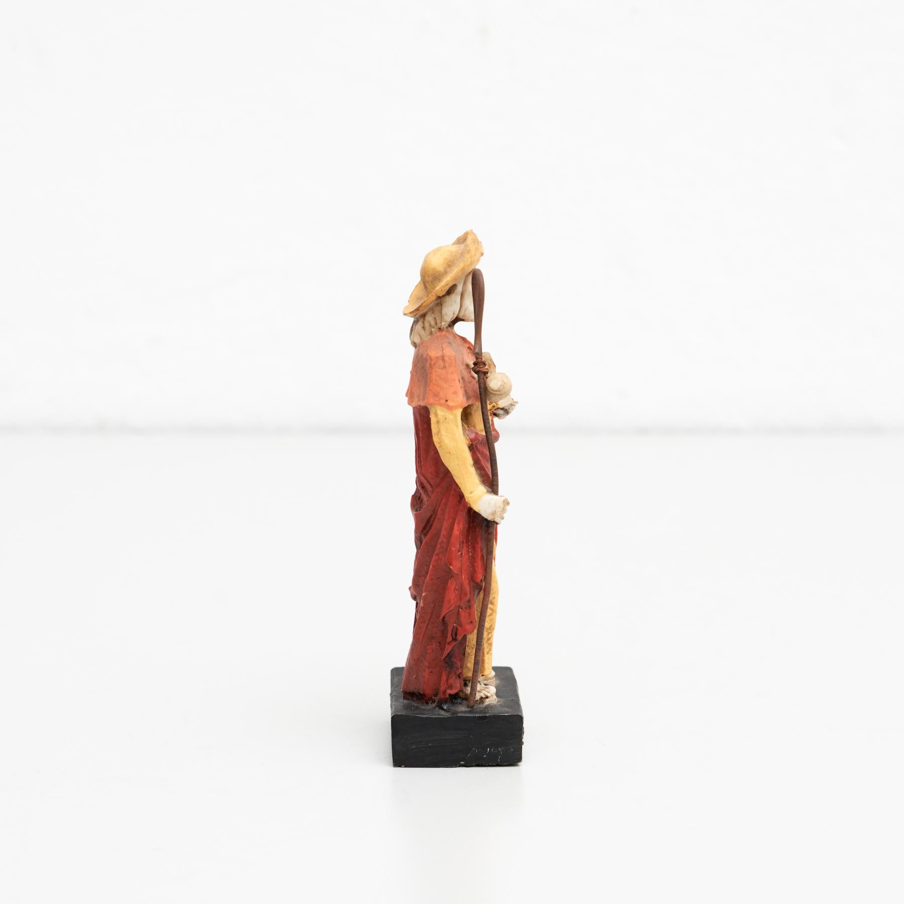 Mid-Century Modern Santiago Spanish Traditional Wooden Figure For Sale