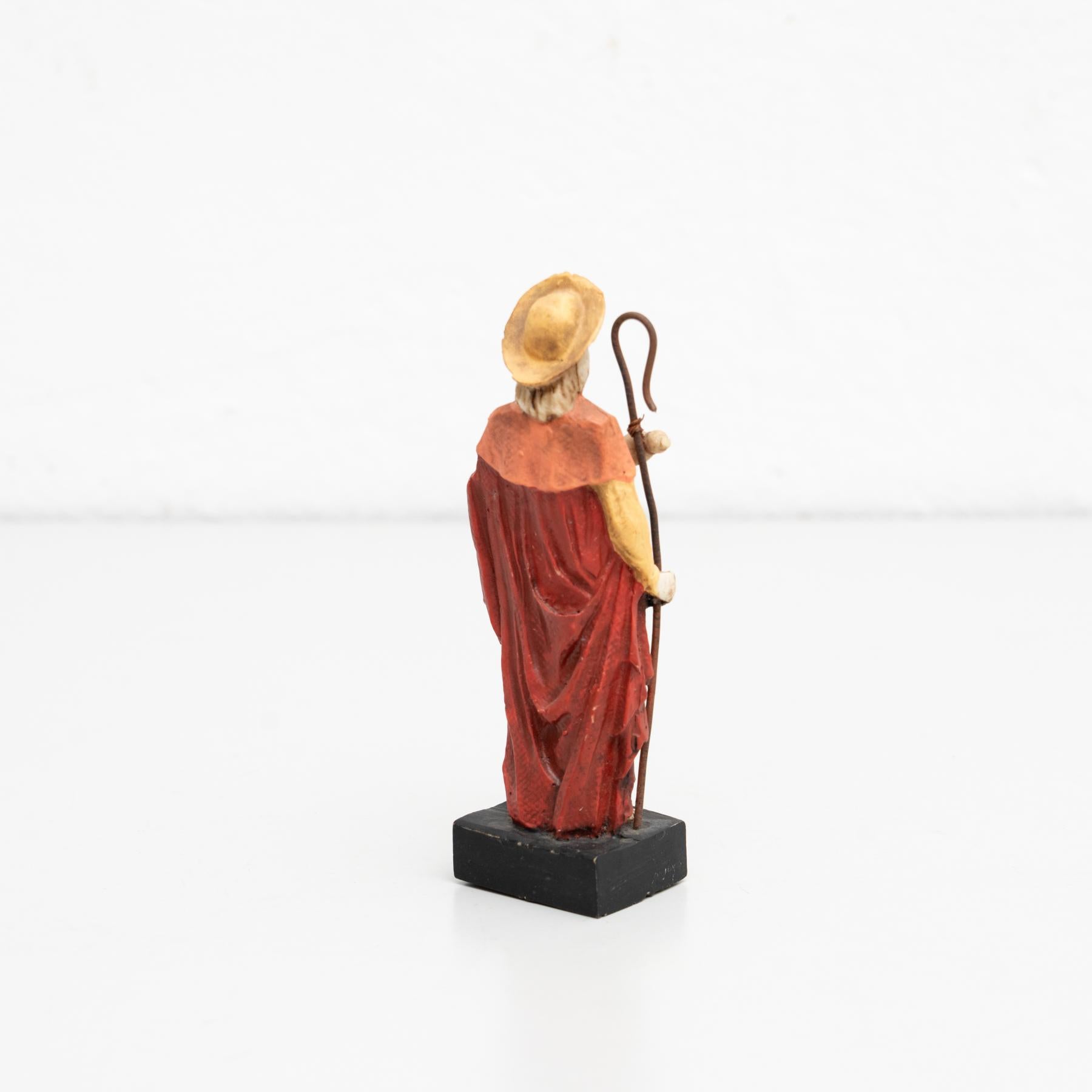 Hand-Painted Santiago Spanish Traditional Wooden Figure For Sale