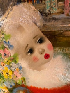 "La bambola e il circo" dipinto ad olio di A. Santini