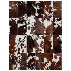 Santino Cowhide Patchwork Rug in Tri-Color by Grand Splendid