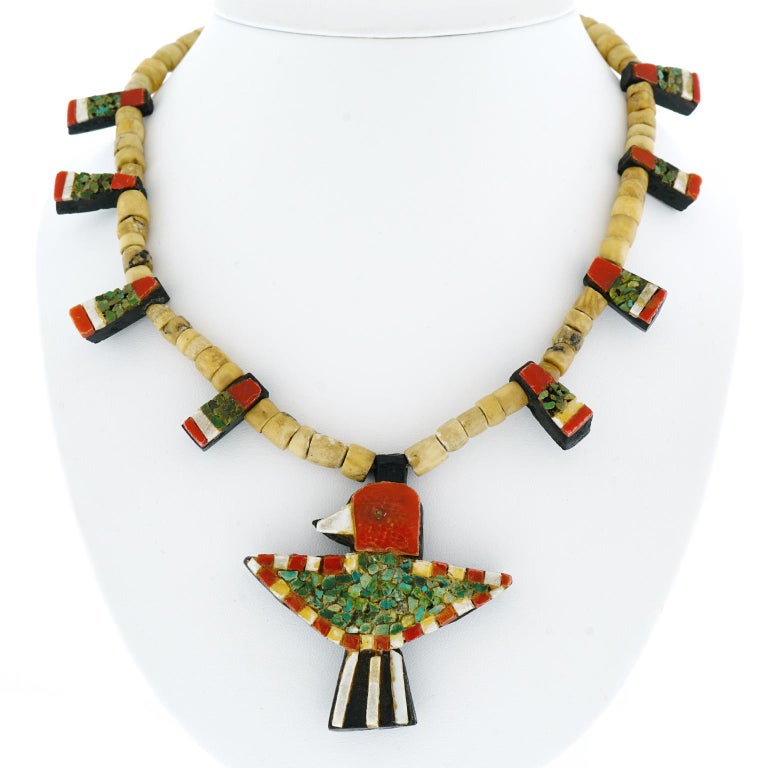 Santo Domingo Pueblo Necklace, circa 1920s For Sale at 1stDibs