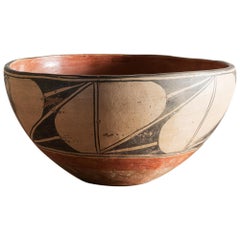 Santo Domingo Pueblo Polychrome Dough Bowl, 1900s