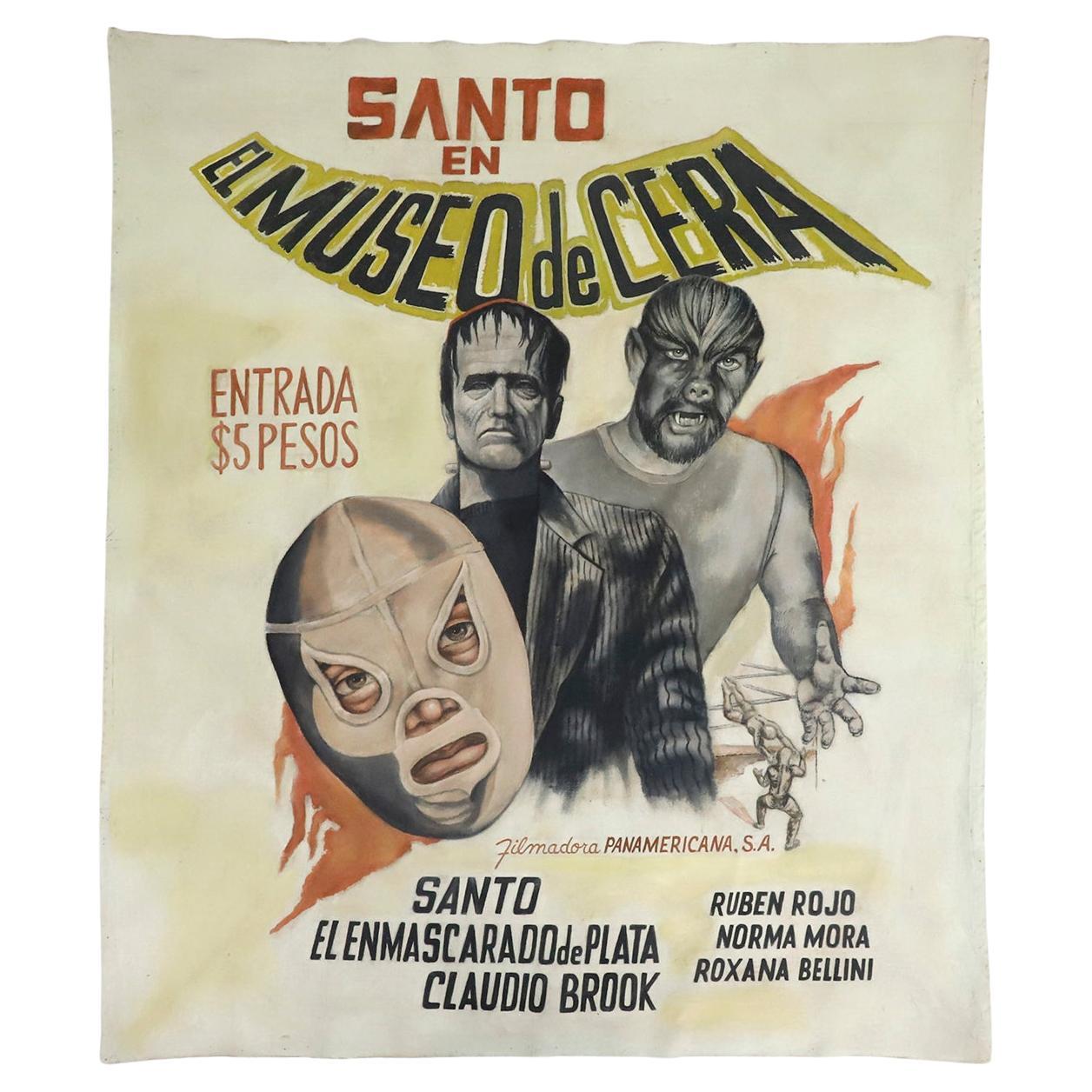 Santo En El Museo De Cera Acrílico sobre Lienzo Pintado a Mano