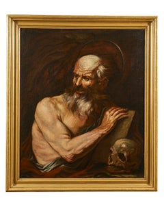 Santo Fracanzano 17th Century Oil on Canvas Saint Jerome Painting