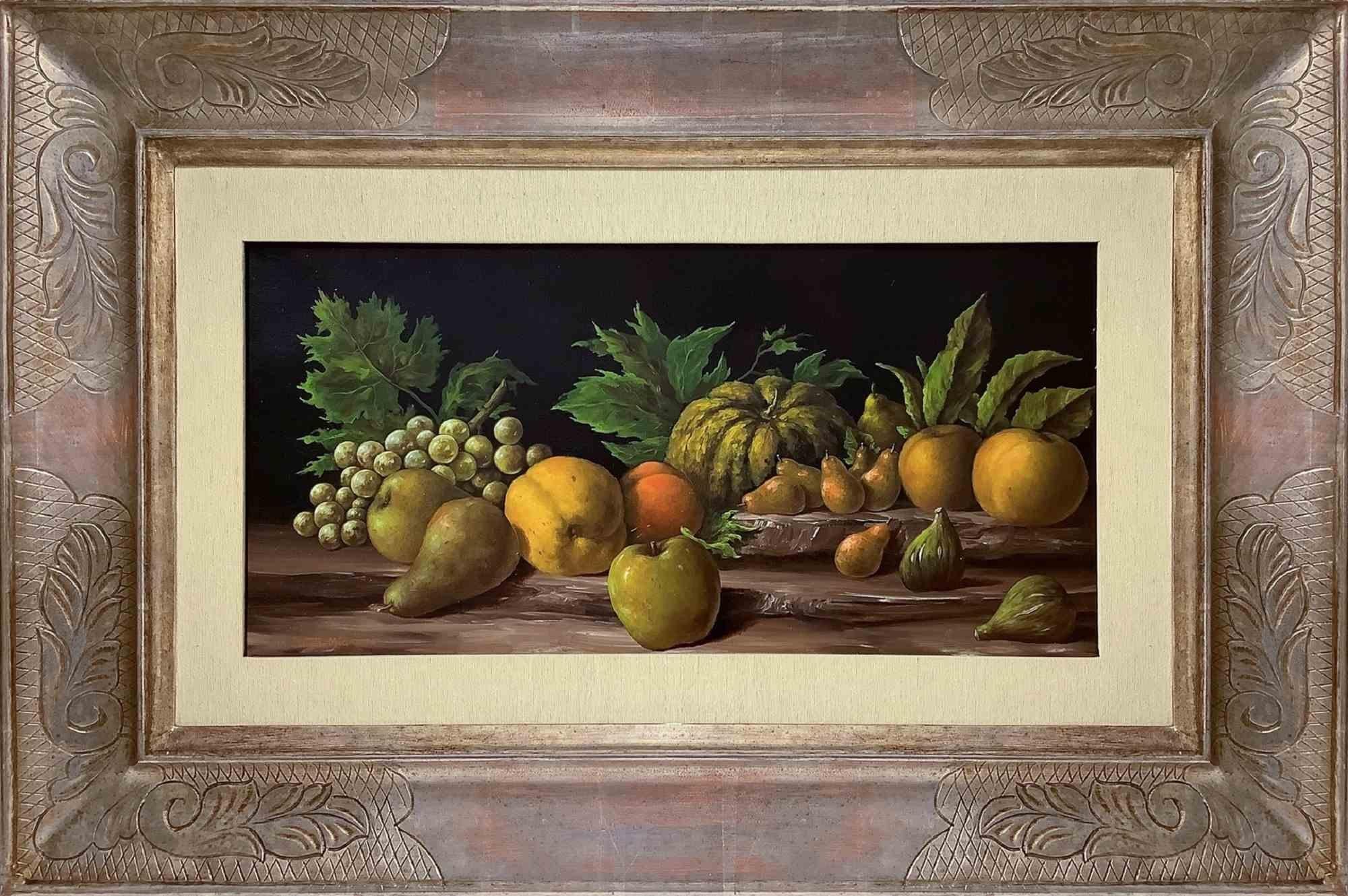 Still Life est une œuvre d'art contemporaine originale réalisée par l'artiste Santo Miano en 1990

Peinture à l'huile de couleurs mélangées sur toile.

Signé à la main en bas à gauche.

Cadre inclus : 59 x 89 cm
