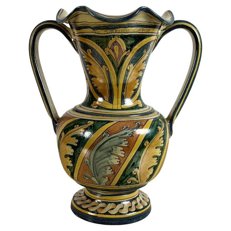 Santo Stefano Di Camastra Ceramic Amphora, 1980s For Sale at 1stDibs