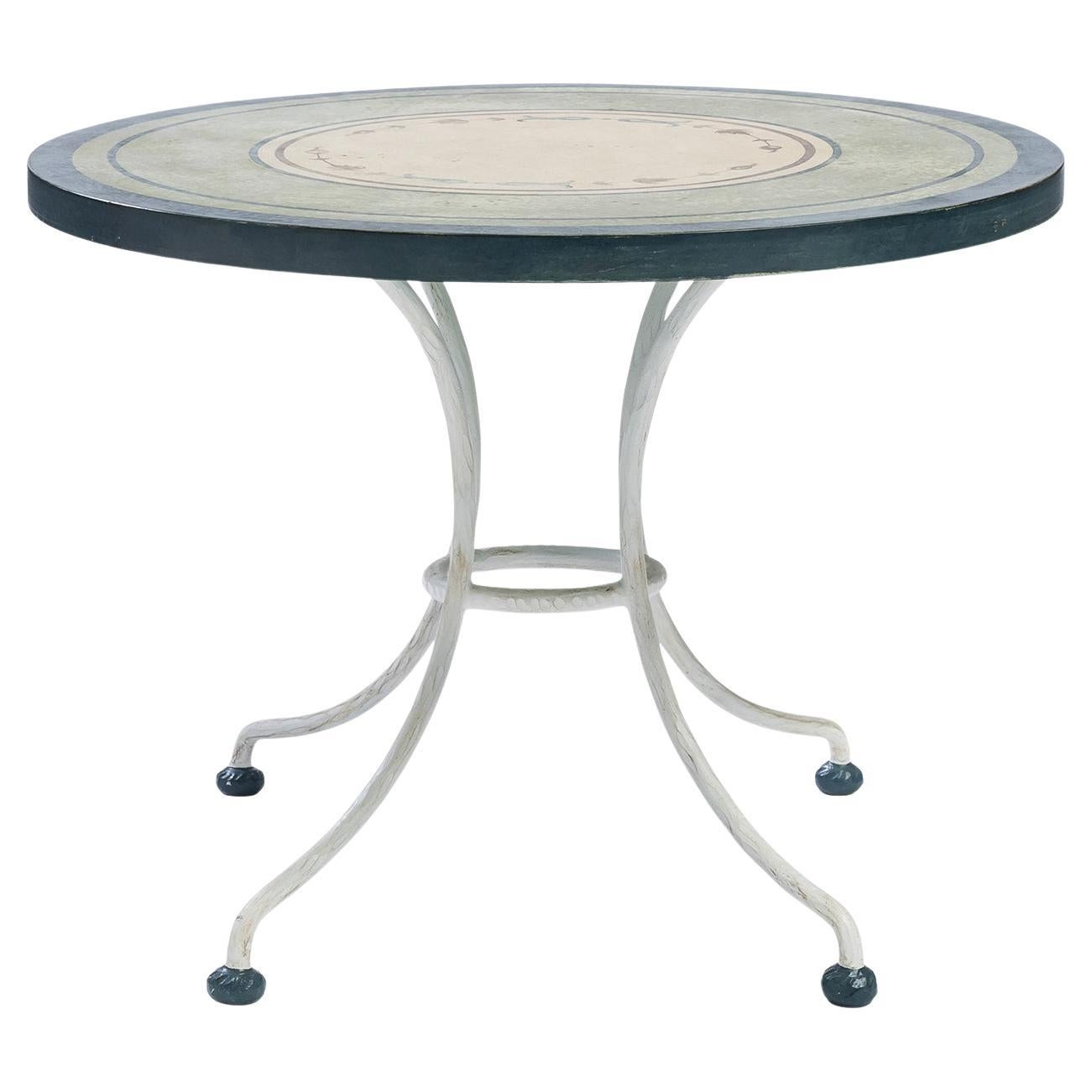 Santo Stefano Green Blue and Ivory Side Table