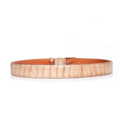 Santoni, Alligatorledergürtel in braun