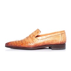 Santoni, alligator leather loafers