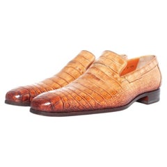 Santoni, alligator leather loafers