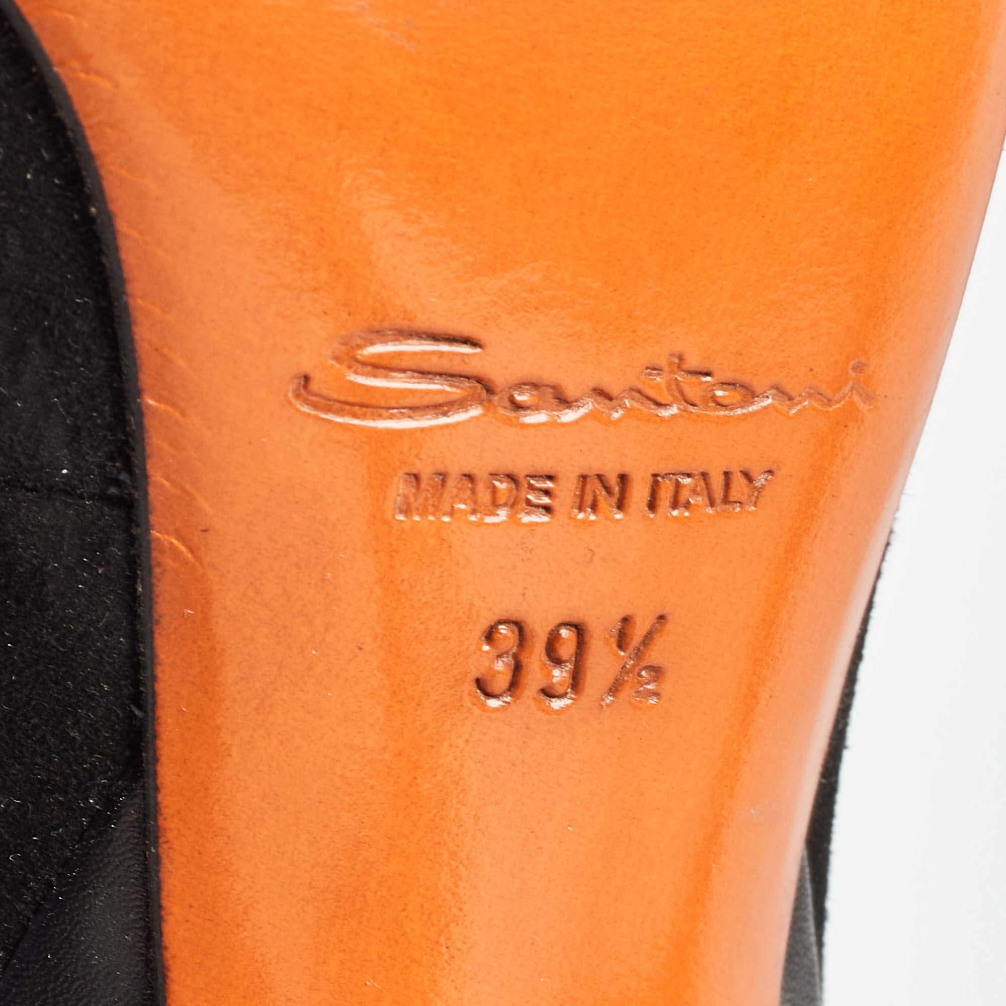 Santoni Black Suede Lace Up Ankle Boots Size 39.5 en vente 3