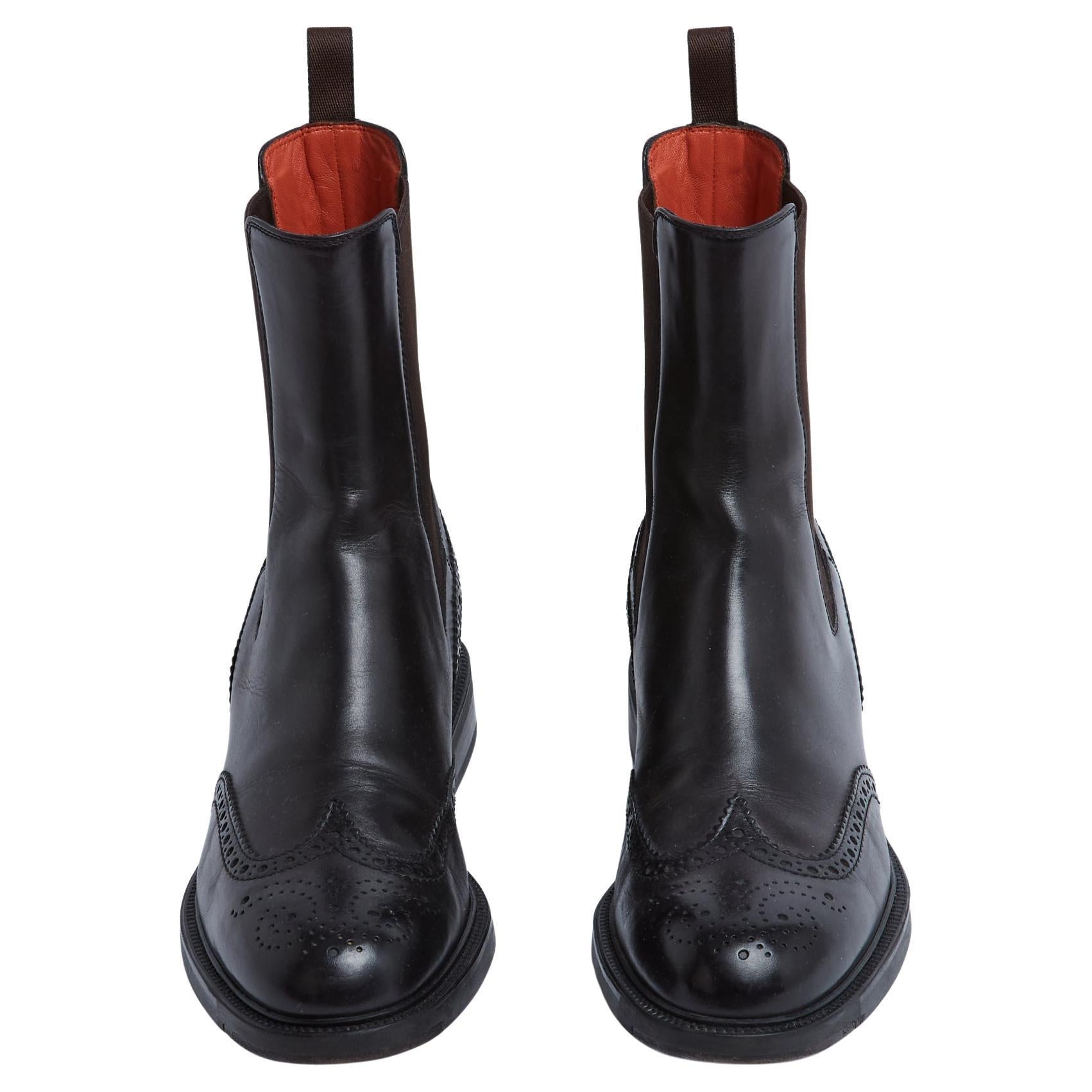 Santoni Bottines Chelsea Noir EU38.5 Nero Pelle Stivaletti UK5.5 US8