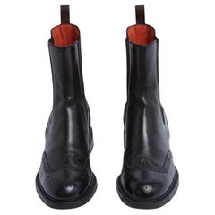 Santoni Bottines Chelsea Noir EU38.5 Black Leather Ankle Boots UK5.5 US8