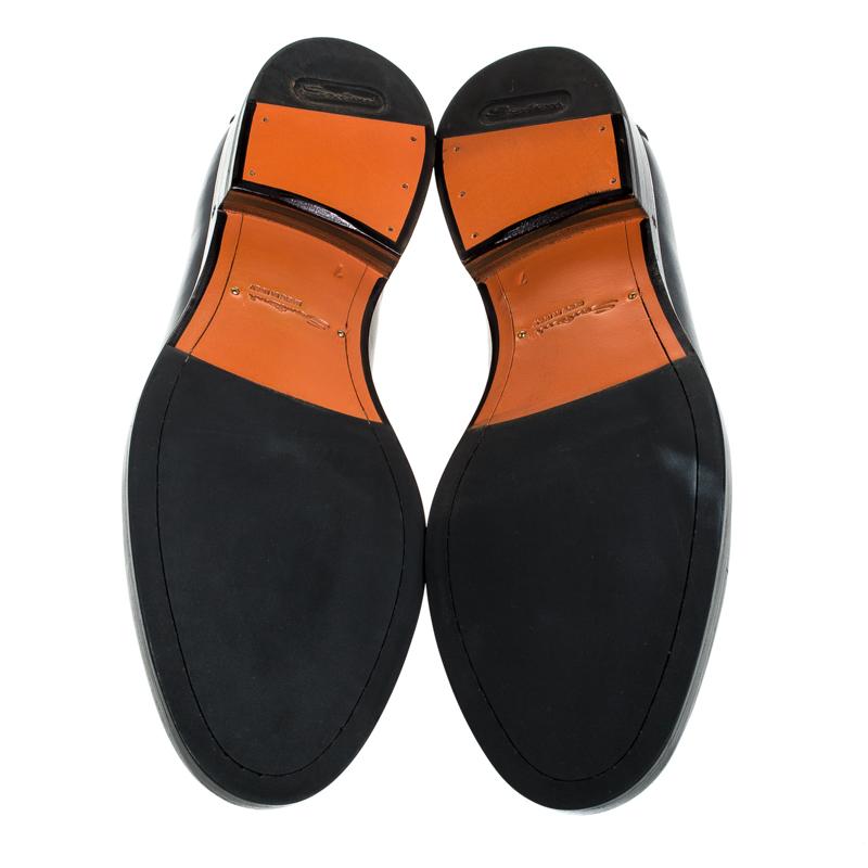 Santoni Grey Leather Tassel Detail Slip On Loafers Size 41 In New Condition In Dubai, Al Qouz 2