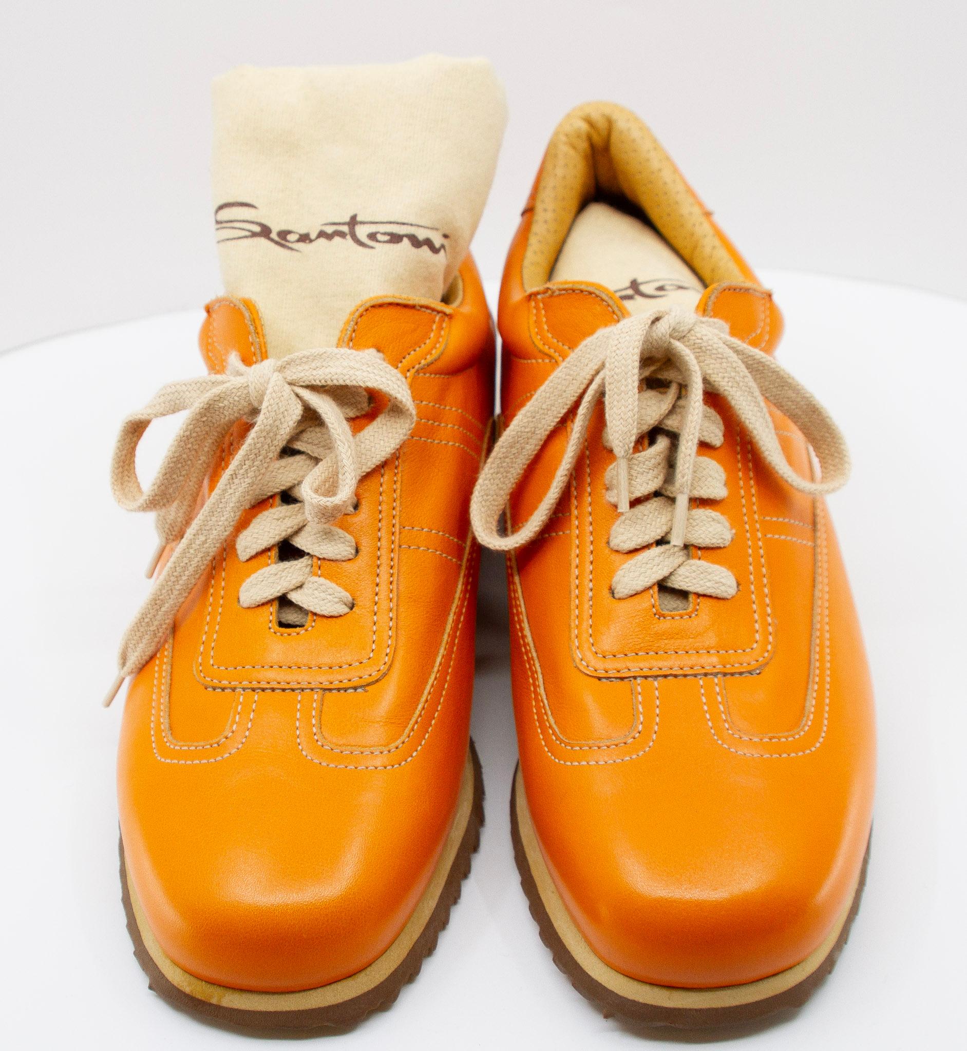 Orange Santoni orange sneakers  For Sale