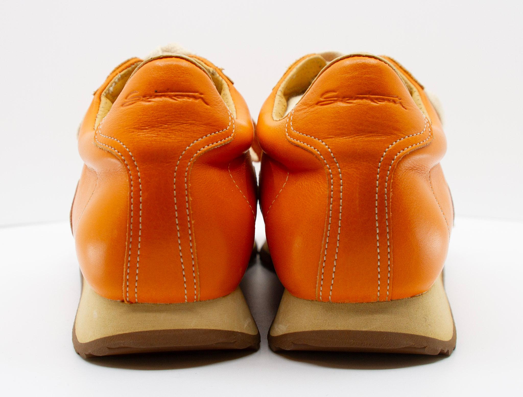 Women's or Men's Santoni orange sneakers  For Sale