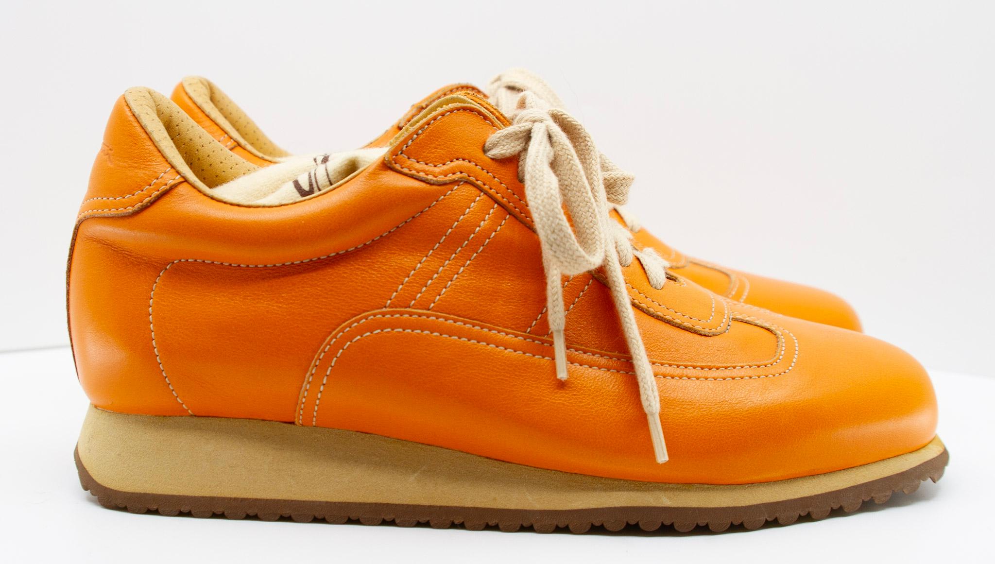 Santoni orange sneakers  For Sale 1