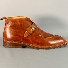 Santoni Size 11 Brown Leather Split Toe Ankle Boots