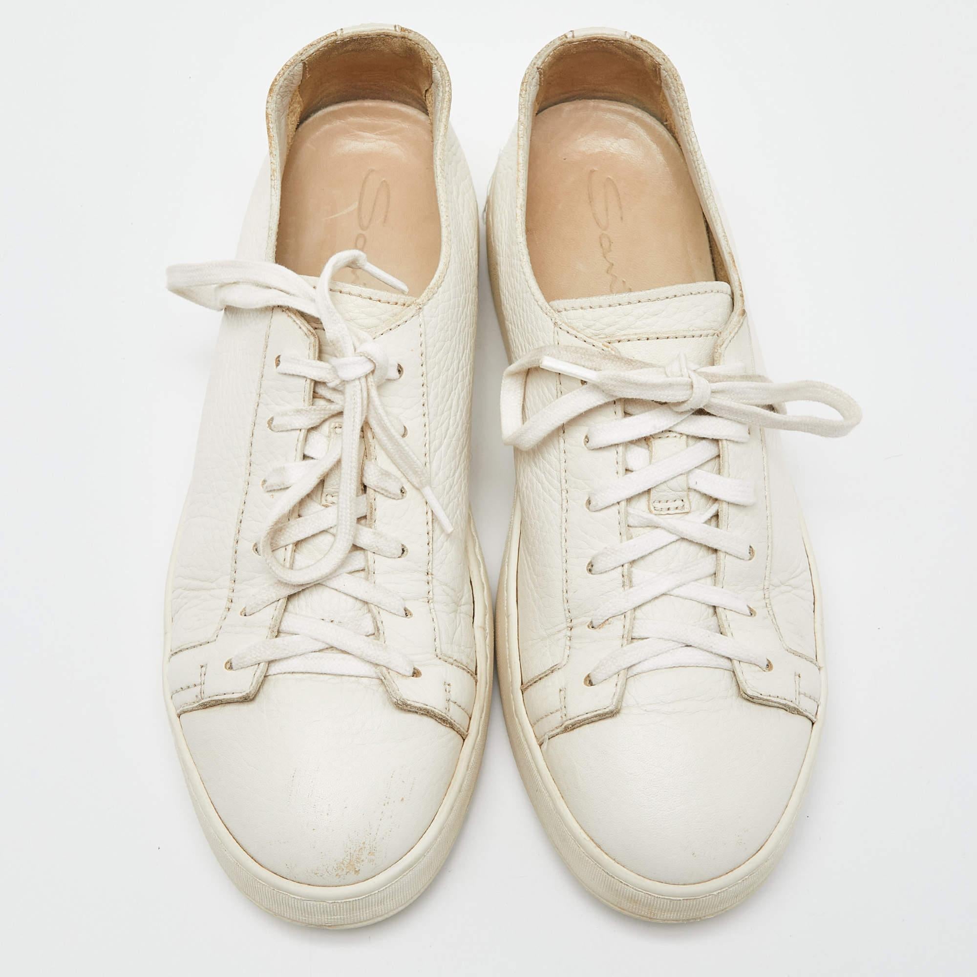 Santoni Zapatillas de piel blanca talla 37 Blanco en venta