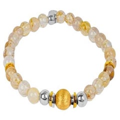 Santorini Bracelet in Gold Rutilated Quartz and Gold Plated Sterling Silver