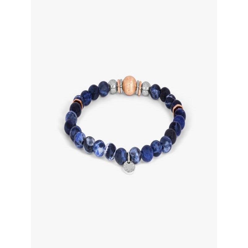 Santorini Bracelet in Sodalite and Rose Gold Plated Sterling Silver, Size S In New Condition In Fulham business exchange, London