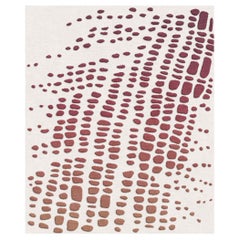 Santorini Shade, Tappeto in bambù e misto seta intrecciato a mano con motivi beige e viola