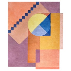 Tapis Santorini Sunrise géométrique grec moderne de taille standard