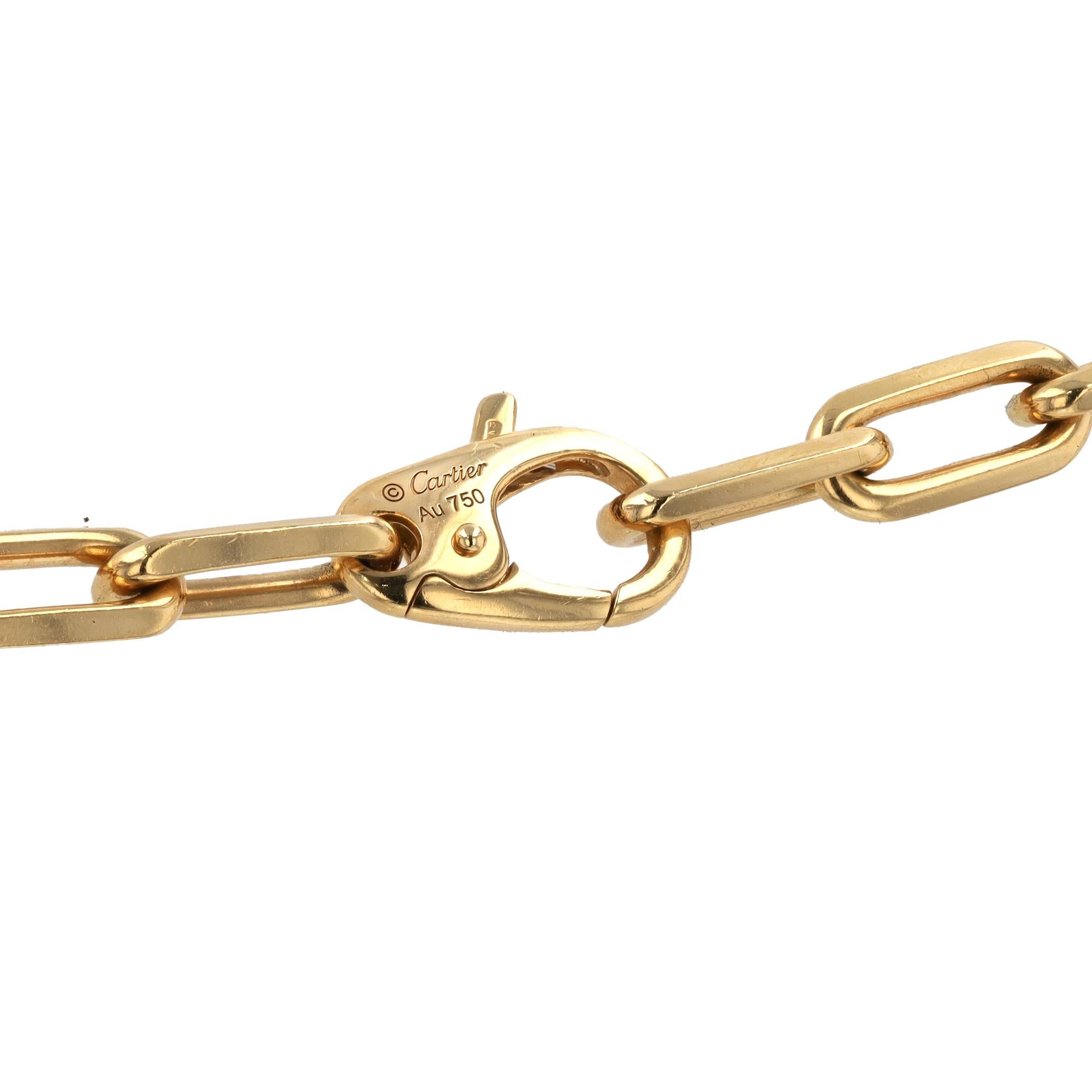 Santos de Cartier 18k Gold Büroklammer Halskette Medium Model No. (Zeitgenössisch) im Angebot