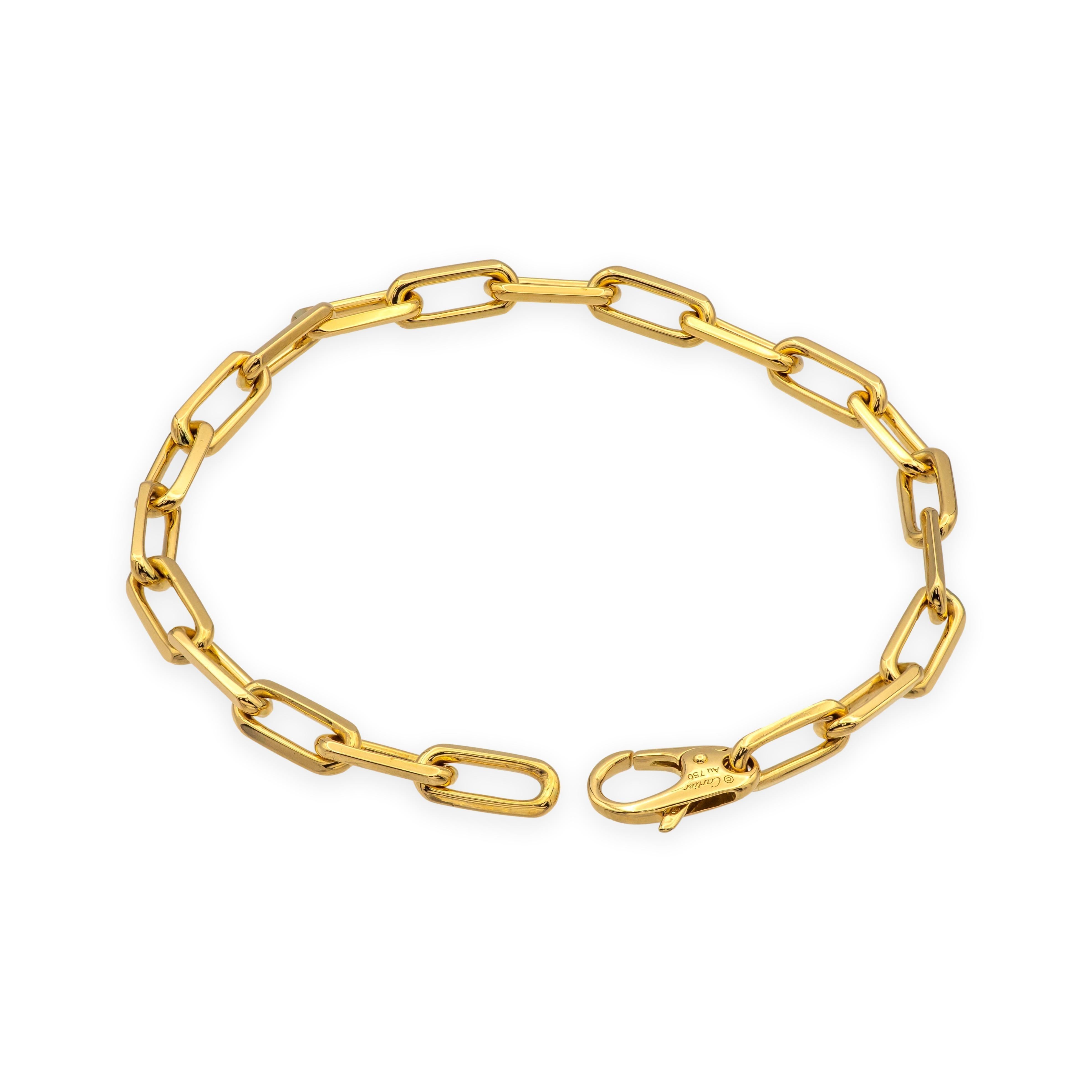 Pulsera de eslabones Santos de Cartier de oro amarillo de 18 quilates - 8,5 pulgadas en venta 7