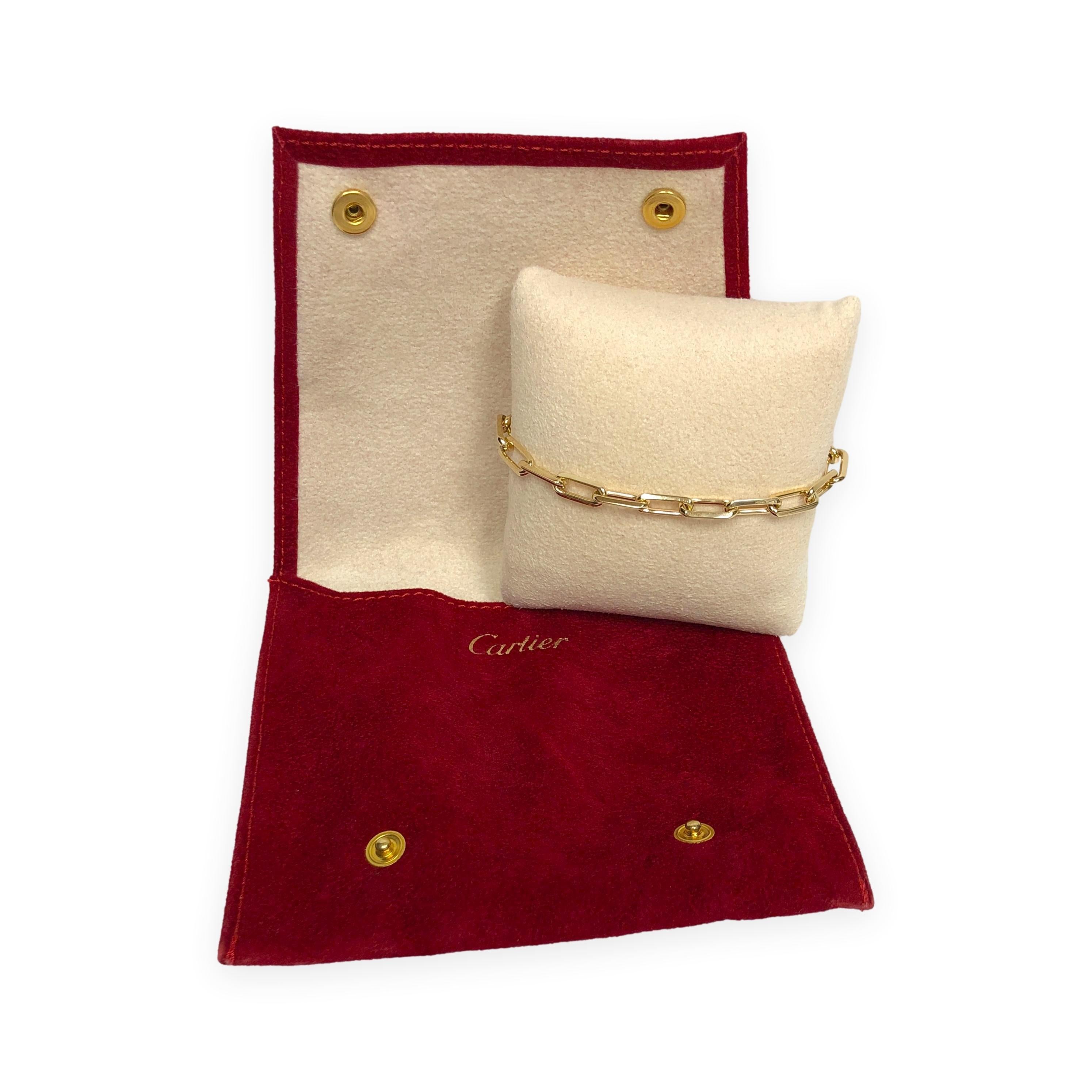 Pulsera de eslabones Santos de Cartier de oro amarillo de 18 quilates - 8,5 pulgadas en venta 9