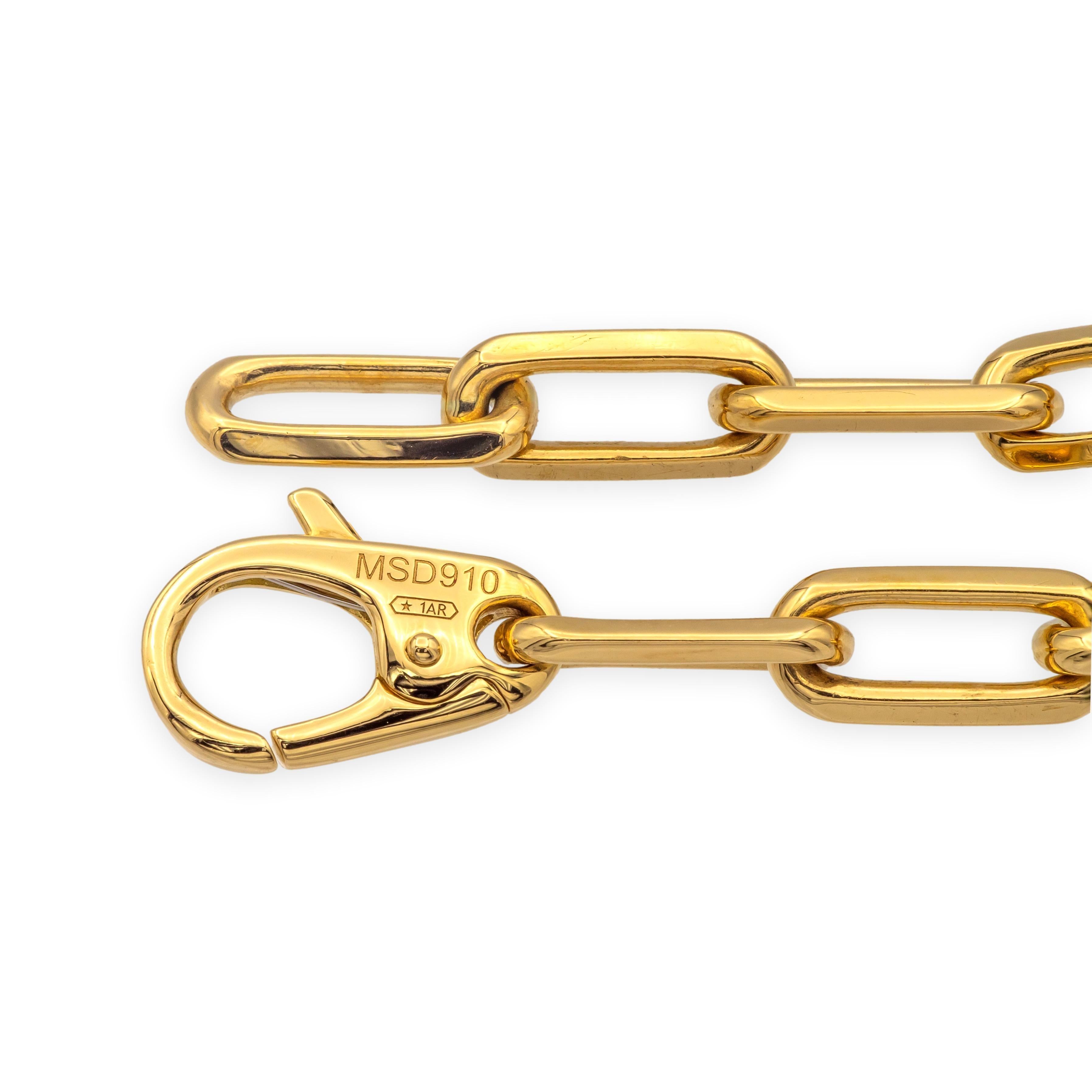 Pulsera de eslabones Santos de Cartier de oro amarillo de 18 quilates - 8,5 pulgadas Contemporáneo en venta