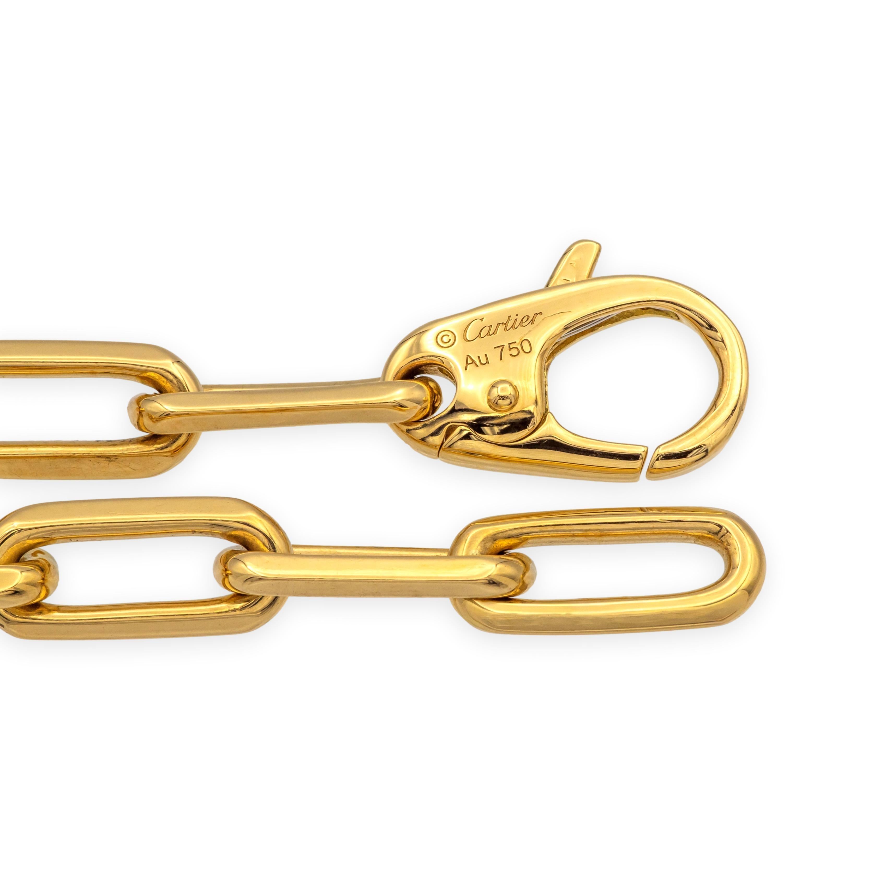 Pulsera de eslabones Santos de Cartier de oro amarillo de 18 quilates - 8,5 pulgadas en Excelente estado para la venta en New York, NY