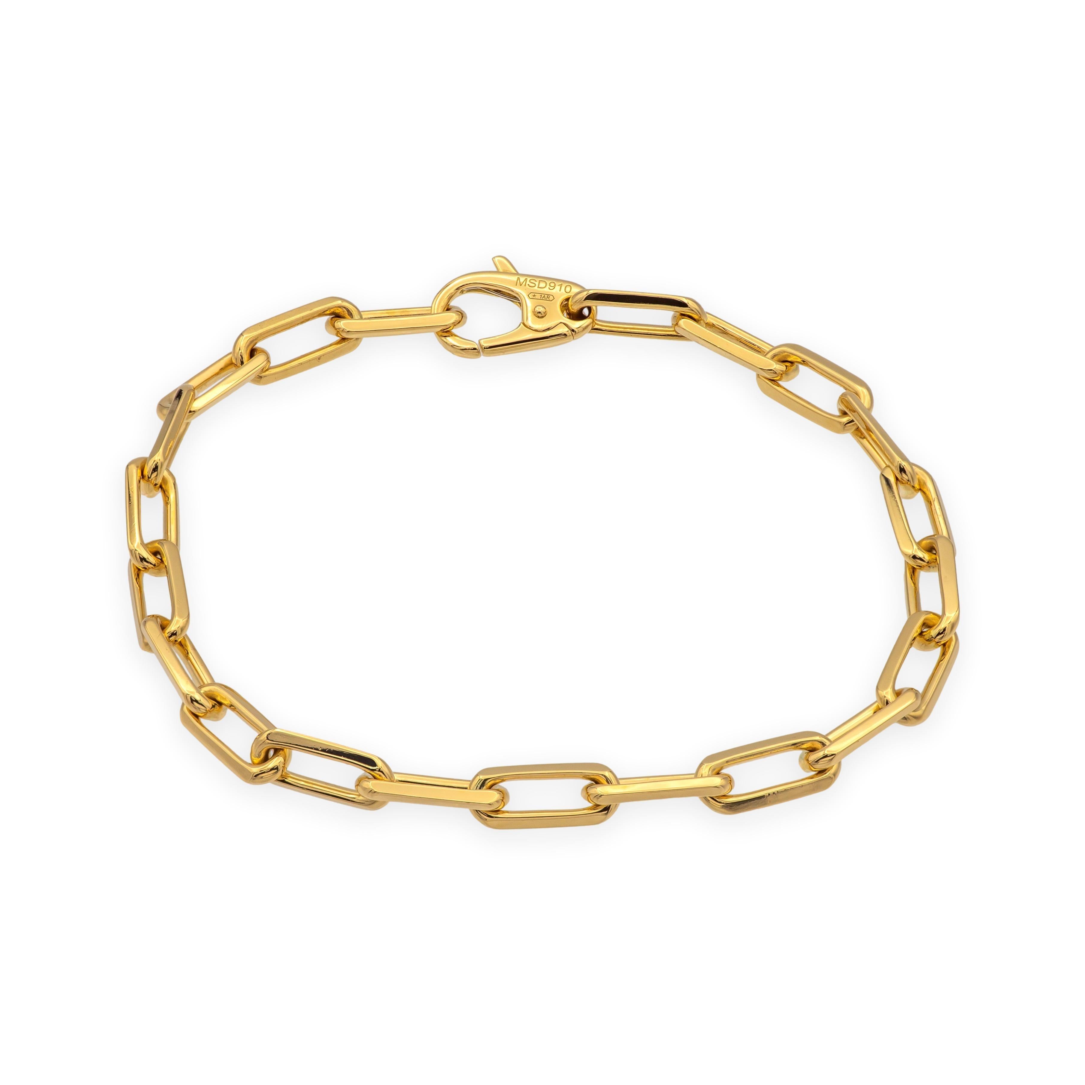 Pulsera de eslabones Santos de Cartier de oro amarillo de 18 quilates - 8,5 pulgadas en venta 3