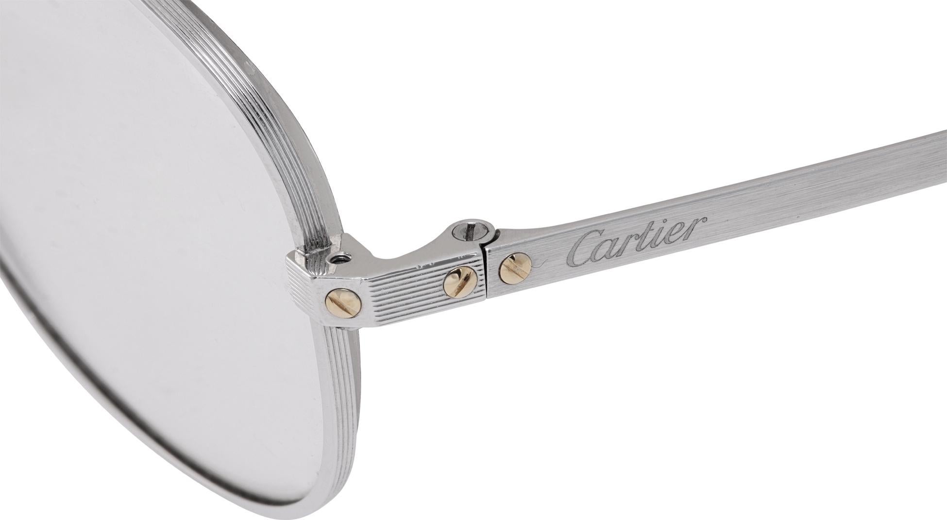 Verres Santos de Cartier avec cadre métallique Unisexe en vente