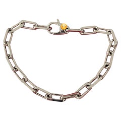 Santos De Cartier Link Armband Kette Medium 18k Weißgold Box Cert 19,5g 8"