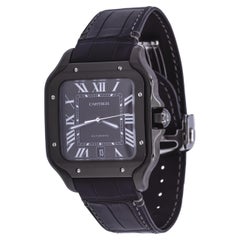 Montre Santos de Cartier - Grand modèle, automatique, acier et ADLC WSSA0039