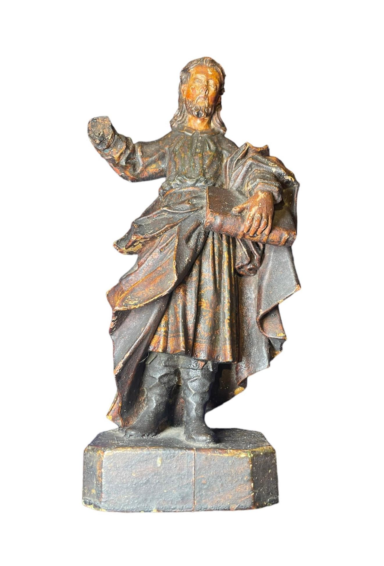 Sconosciuto Scultura in legno intagliato a mano di Santos De Palos in vendita
