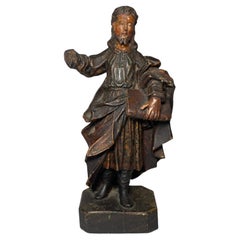 Antique Santos De Palos Hand Carved Wood Sculpture