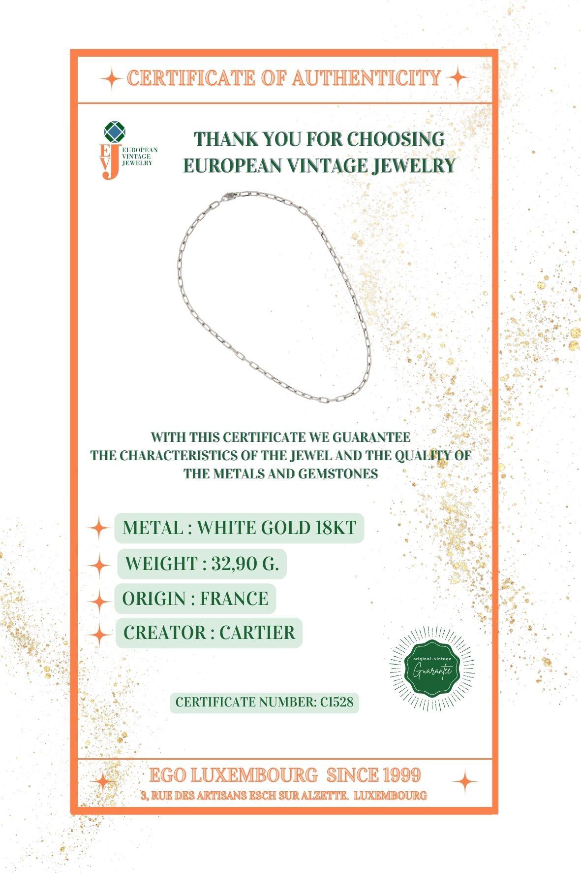 Cartier Spartacus Collection White Gold Necklace 1