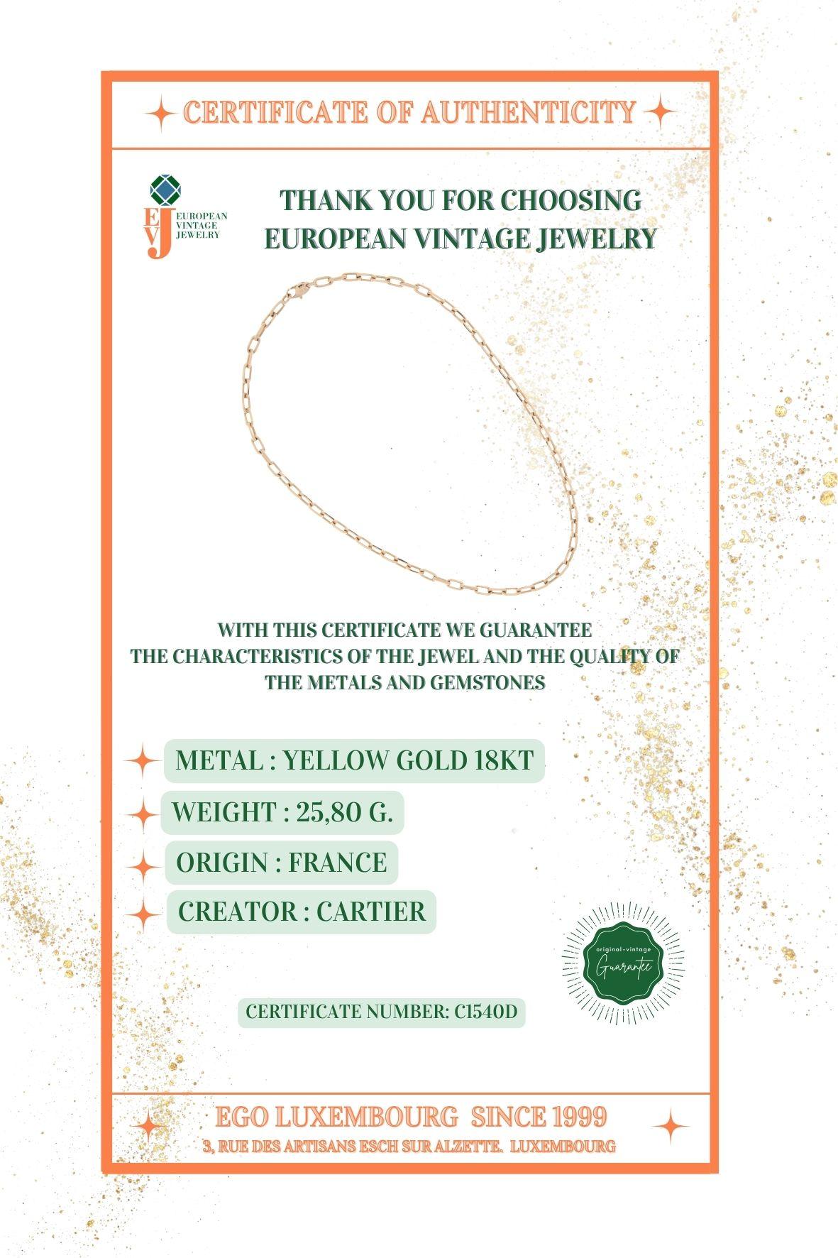 SANTOS-DUMONT CARTIER Yellow Gold Necklace In Excellent Condition For Sale In Esch sur Alzette, Esch-sur-Alzette