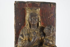 Santos of the Virgin Mary with Child in Oak and Paint, 17th Century