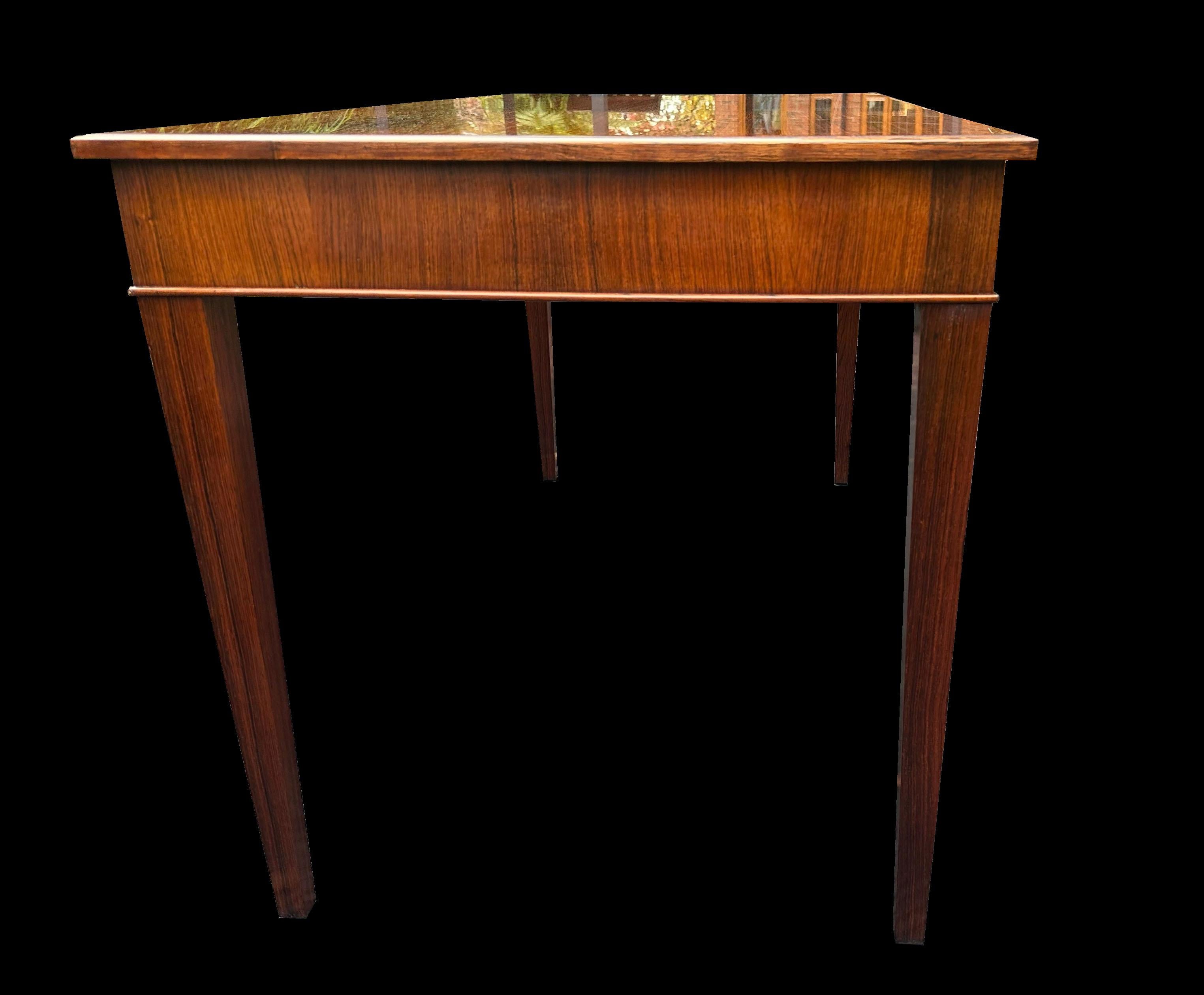Danish Santos Rosewood 3 Drawer Desk/Writing Table by Frits Henningsen For Sale