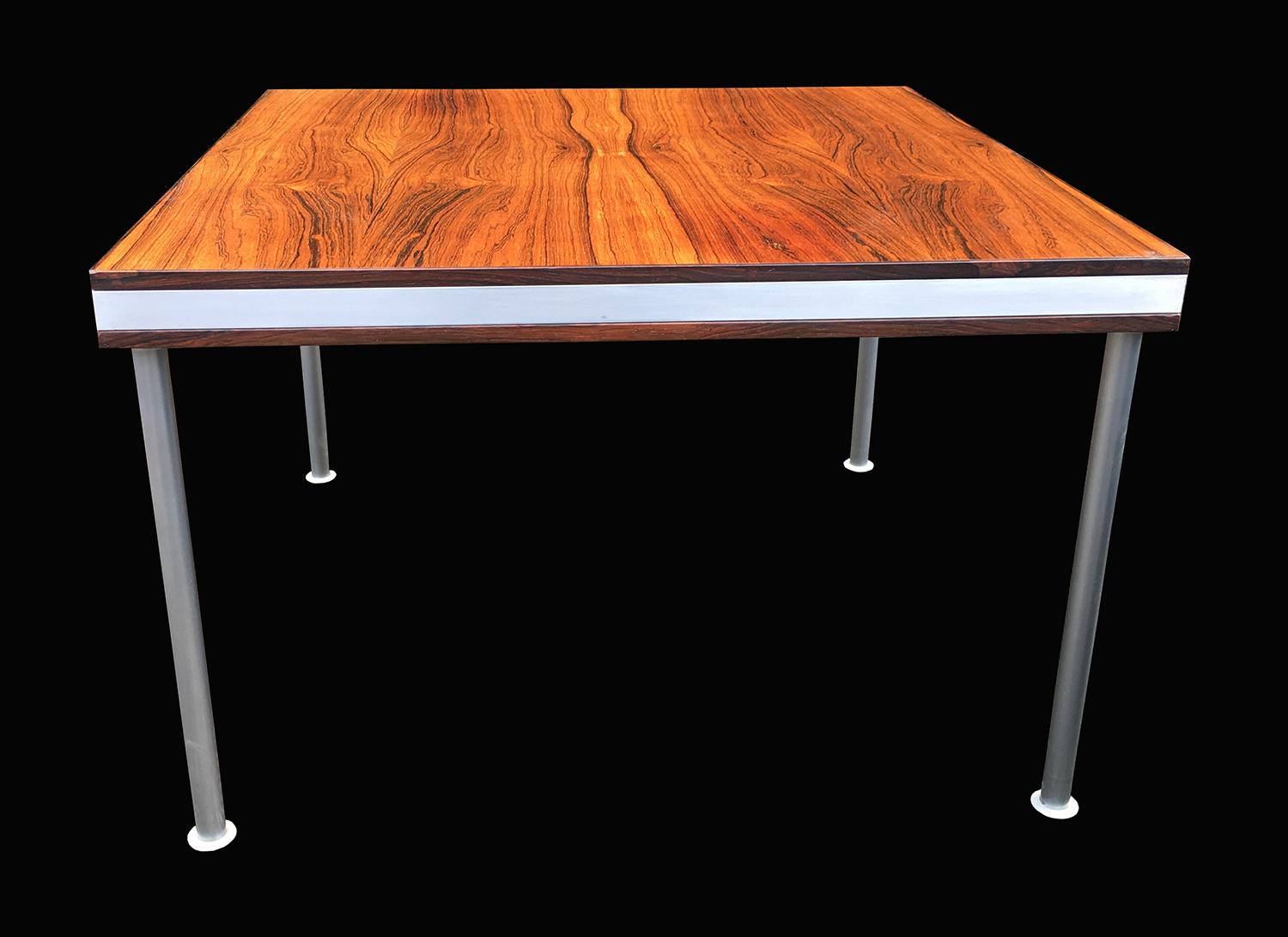 Mid-Century Modern Santos Rosewood and Aluminium Coffee Table by Poul Cadovious for France and Son For Sale