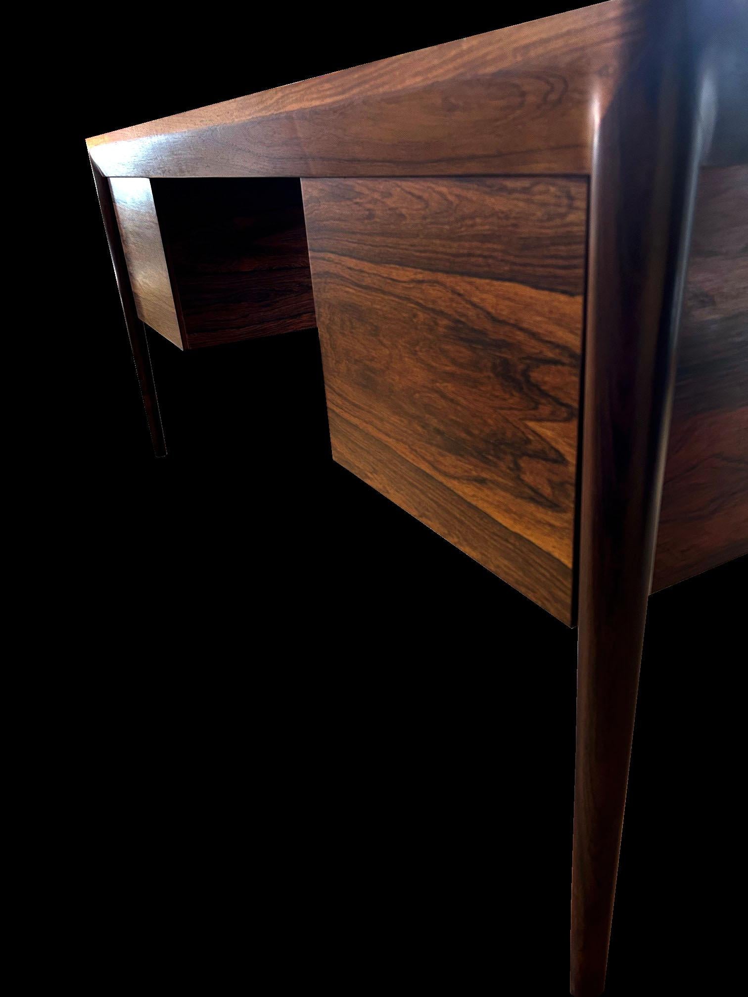 Santos Rosewood Desk by Erik Riisager Hansen for Haslev Mobelsnedkeri For Sale 9