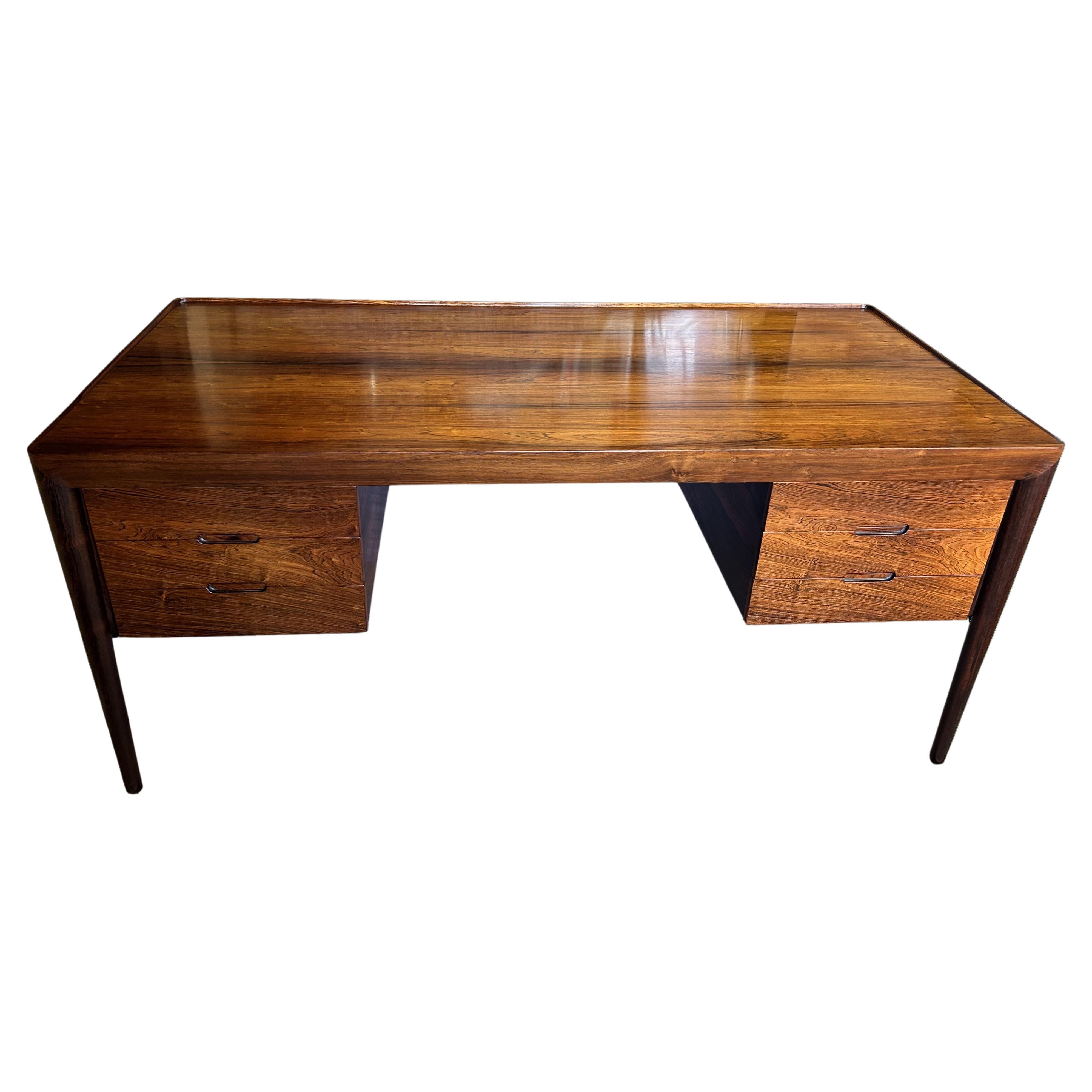 Santos Rosewood Desk by Erik Riisager Hansen for Haslev Mobelsnedkeri For Sale