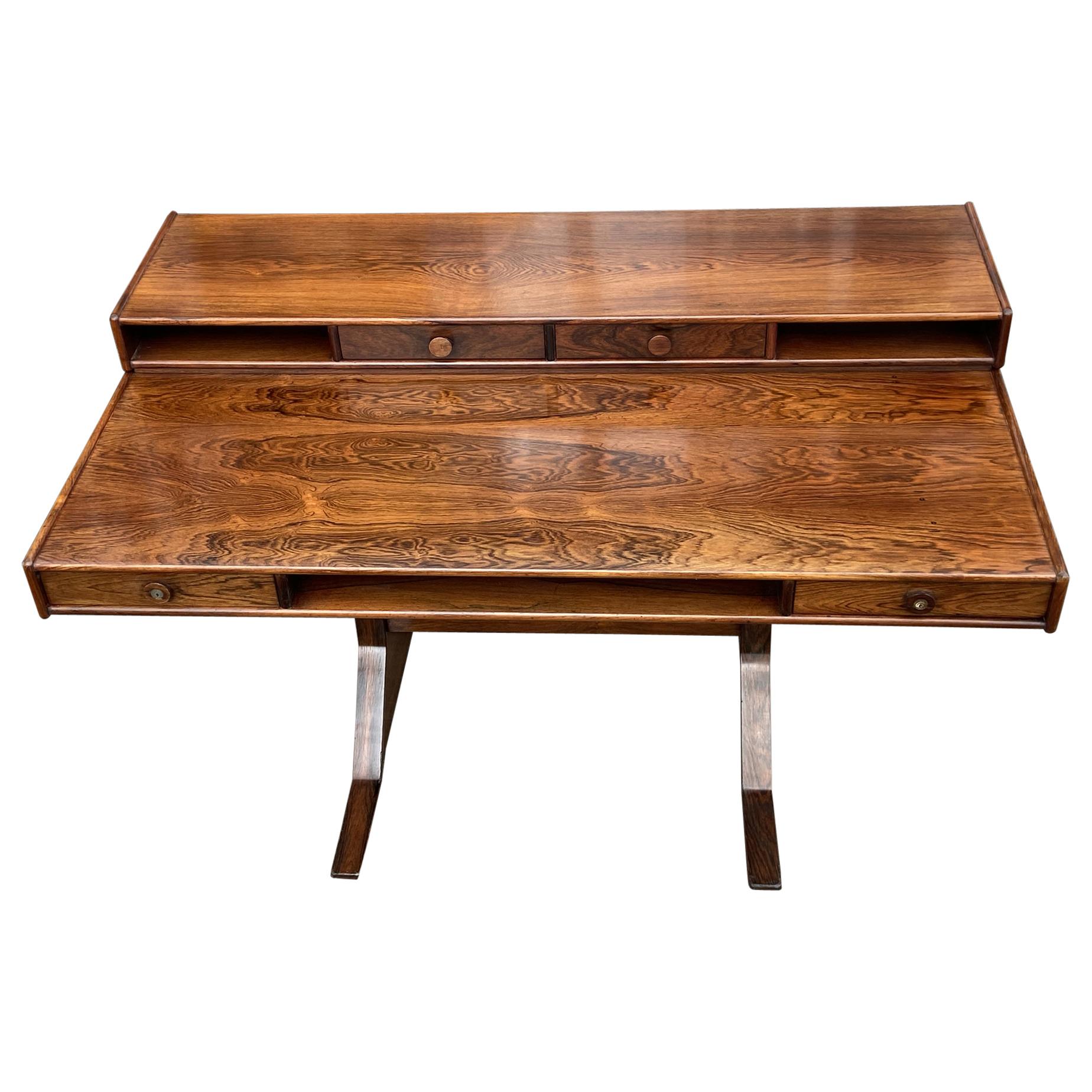 Santos Rosewood Desk by Gianfranco Frattini for Bernini