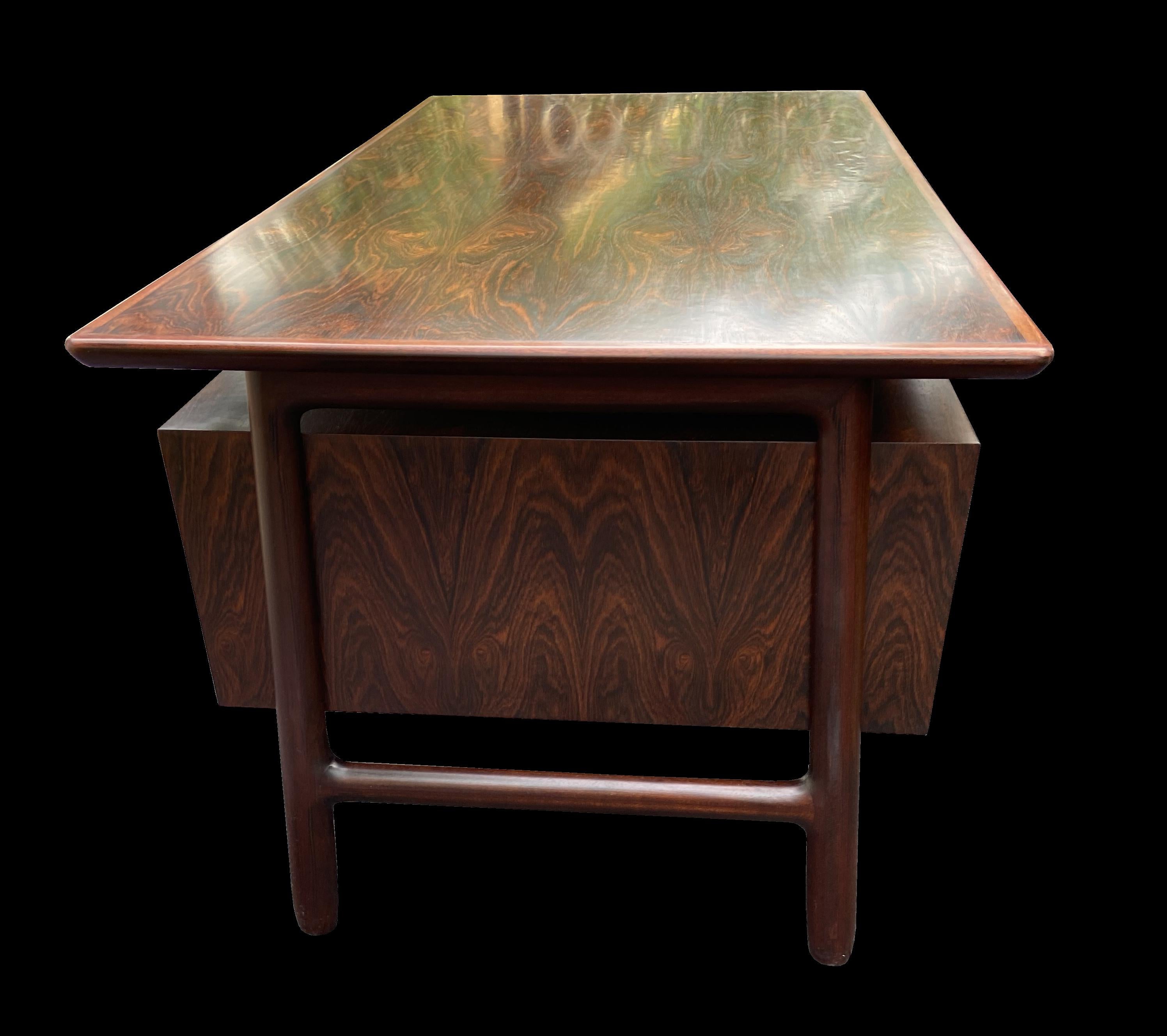 Scandinavian Modern Santos Rosewood Desk by Gunni Omann for Omann Junn Mobelfabrik