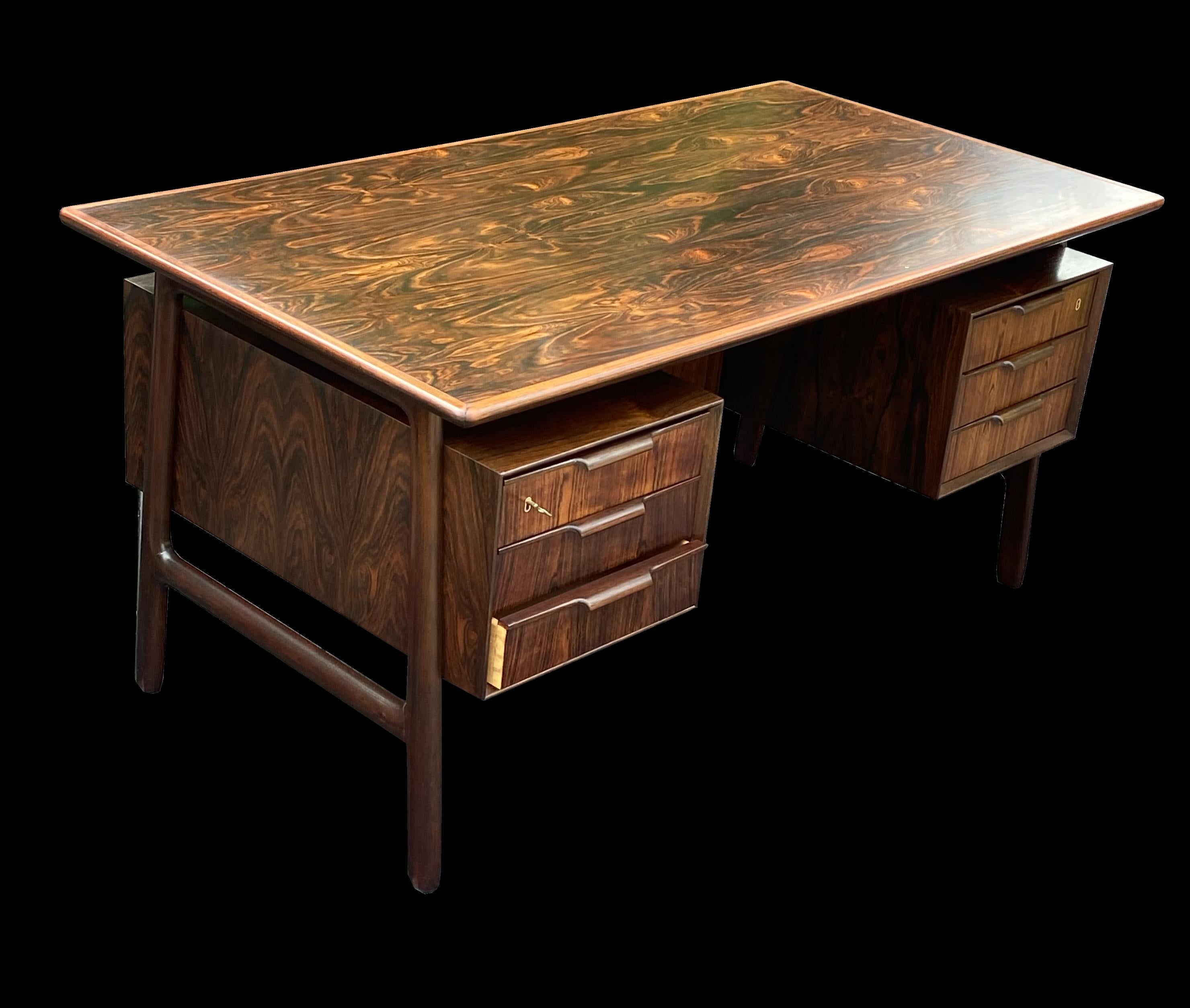 20th Century Santos Rosewood Desk by Gunni Omann for Omann Junn Mobelfabrik
