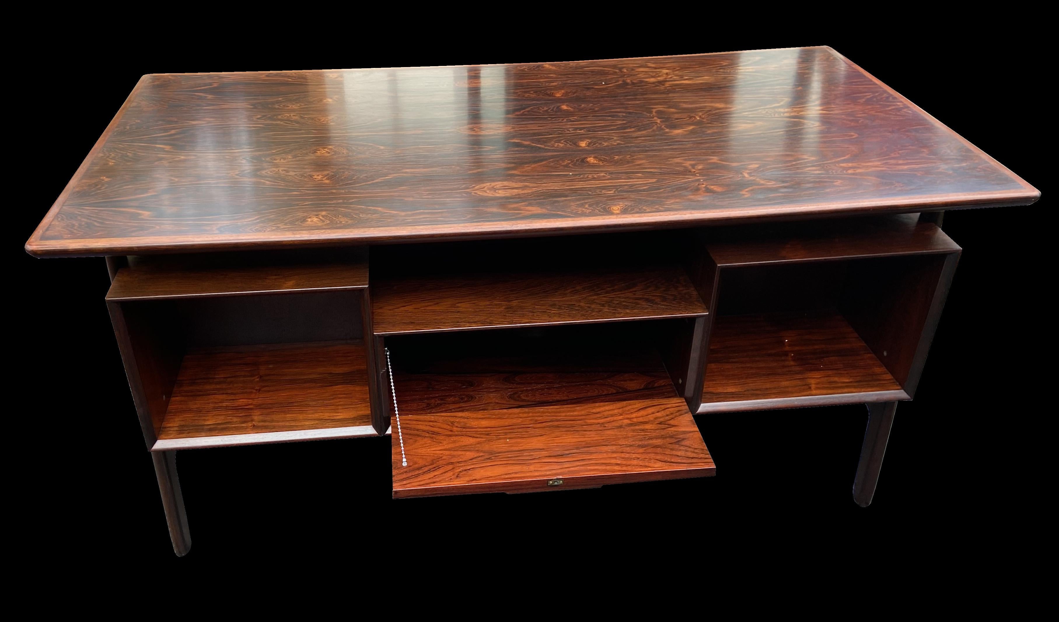 Hardwood Santos Rosewood Desk by Gunni Omann for Omann Junn Mobelfabrik