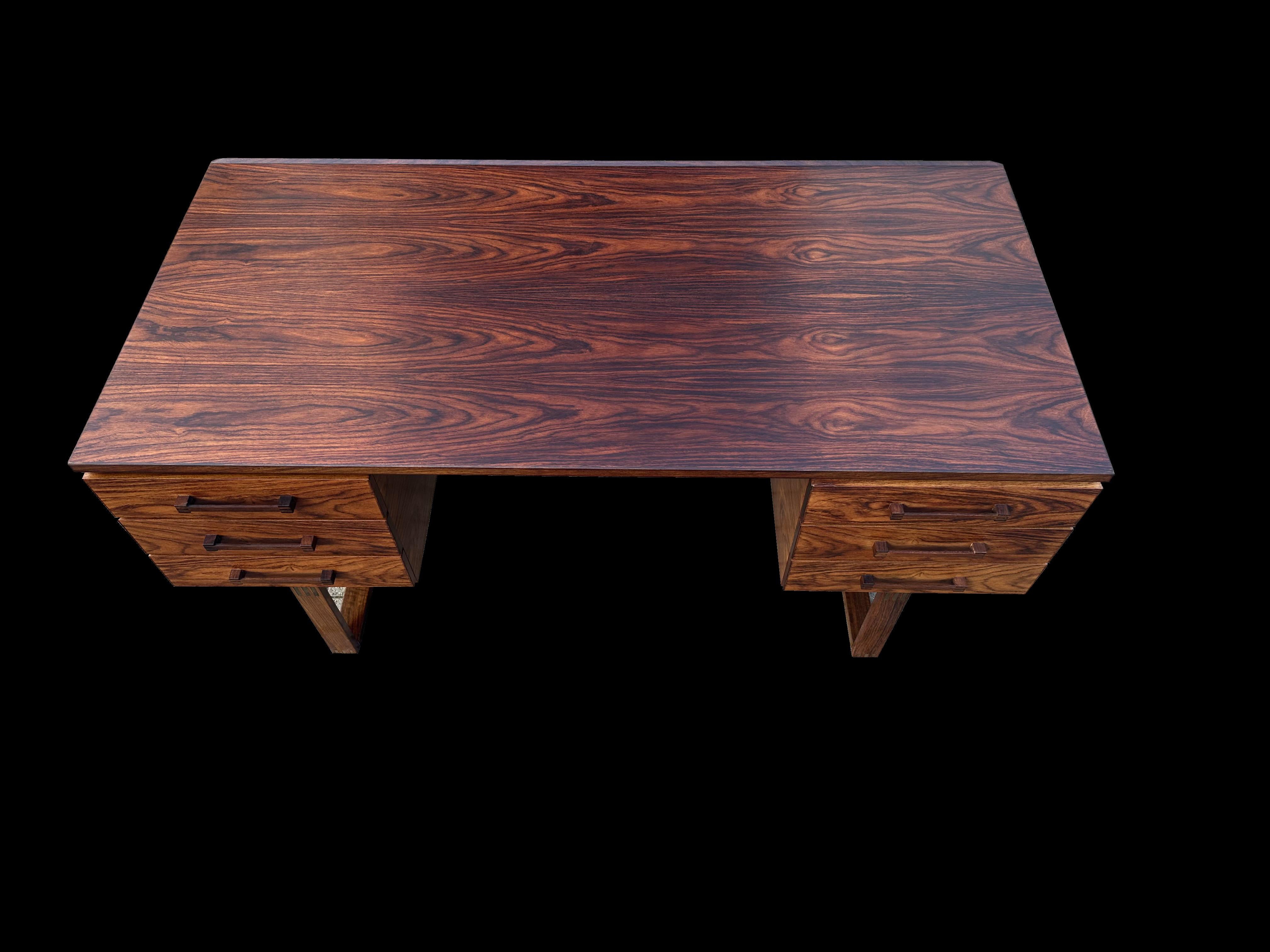Scandinavian Modern Santos Rosewood Desk by Henning Jensen and Torben Valeur